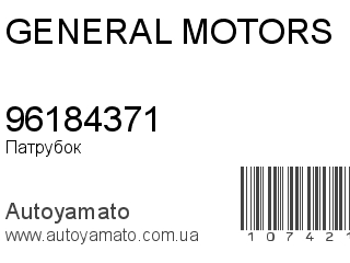 Патрубок 96184371 (GENERAL MOTORS)